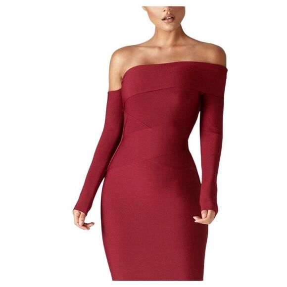 ALIEVA Shiva Bandage Dress - Maroon XL NWT - Picture 4 of 4